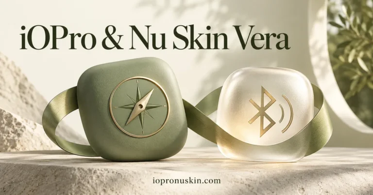 Ilustrasi dua modul berbeda yang saling terhubung untuk artikel aplikasi iOPro dan Nu Skin Vera