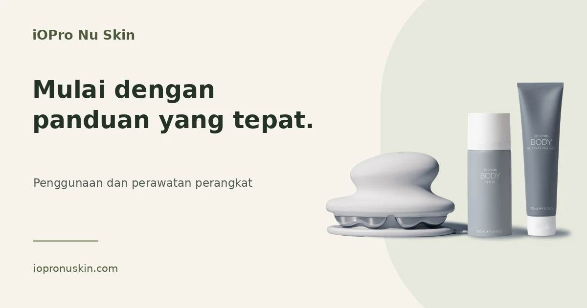 Panduan penggunaan dan perawatan perangkat ageLOC WellSpa iO untuk peserta iOPro