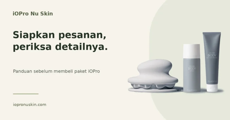 Persiapan pesanan dan pemeriksaan rincian paket iOPro sebelum membeli